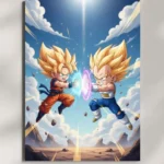 wall mounted goku x vegeta metal poster