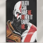 wall mounted kratos god of war quote metal poster