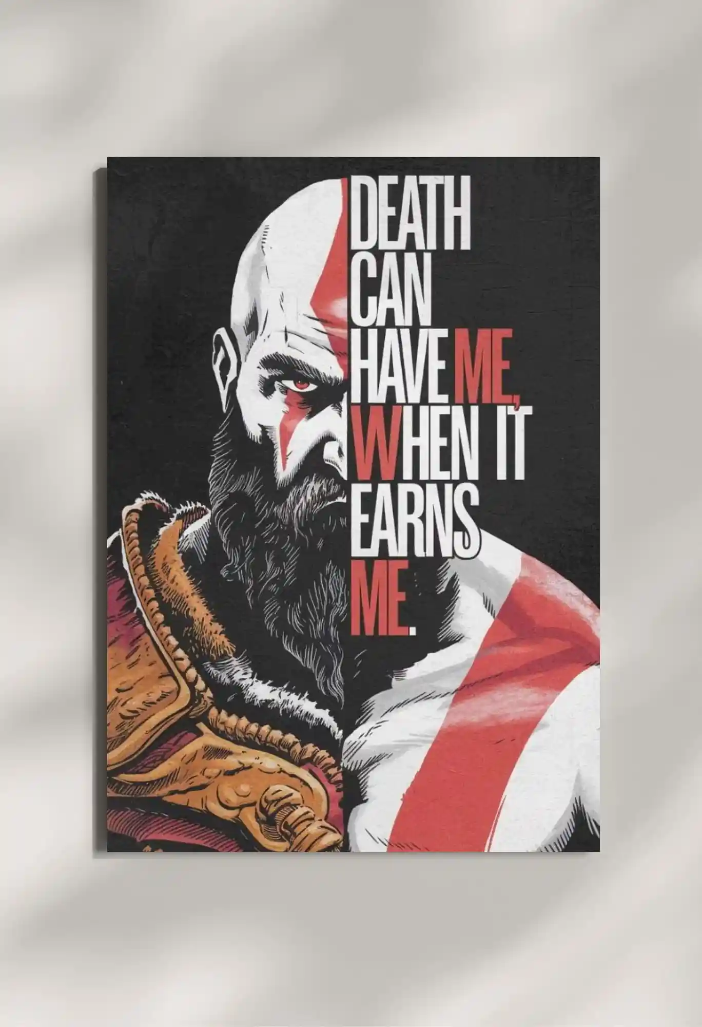 wall mounted kratos god of war quote metal poster