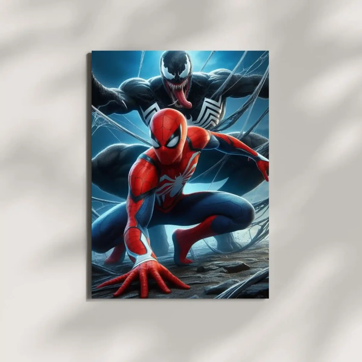 wall mounted spiderman vs venom poster