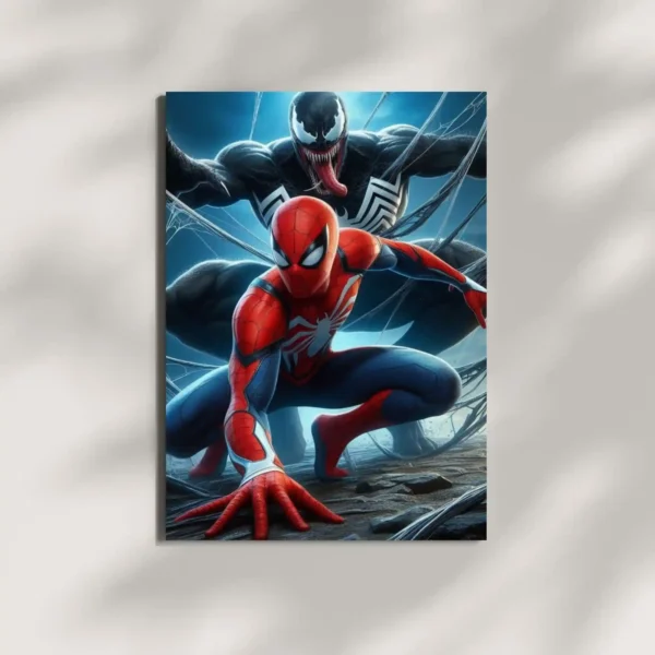 wall mounted spiderman vs venom poster