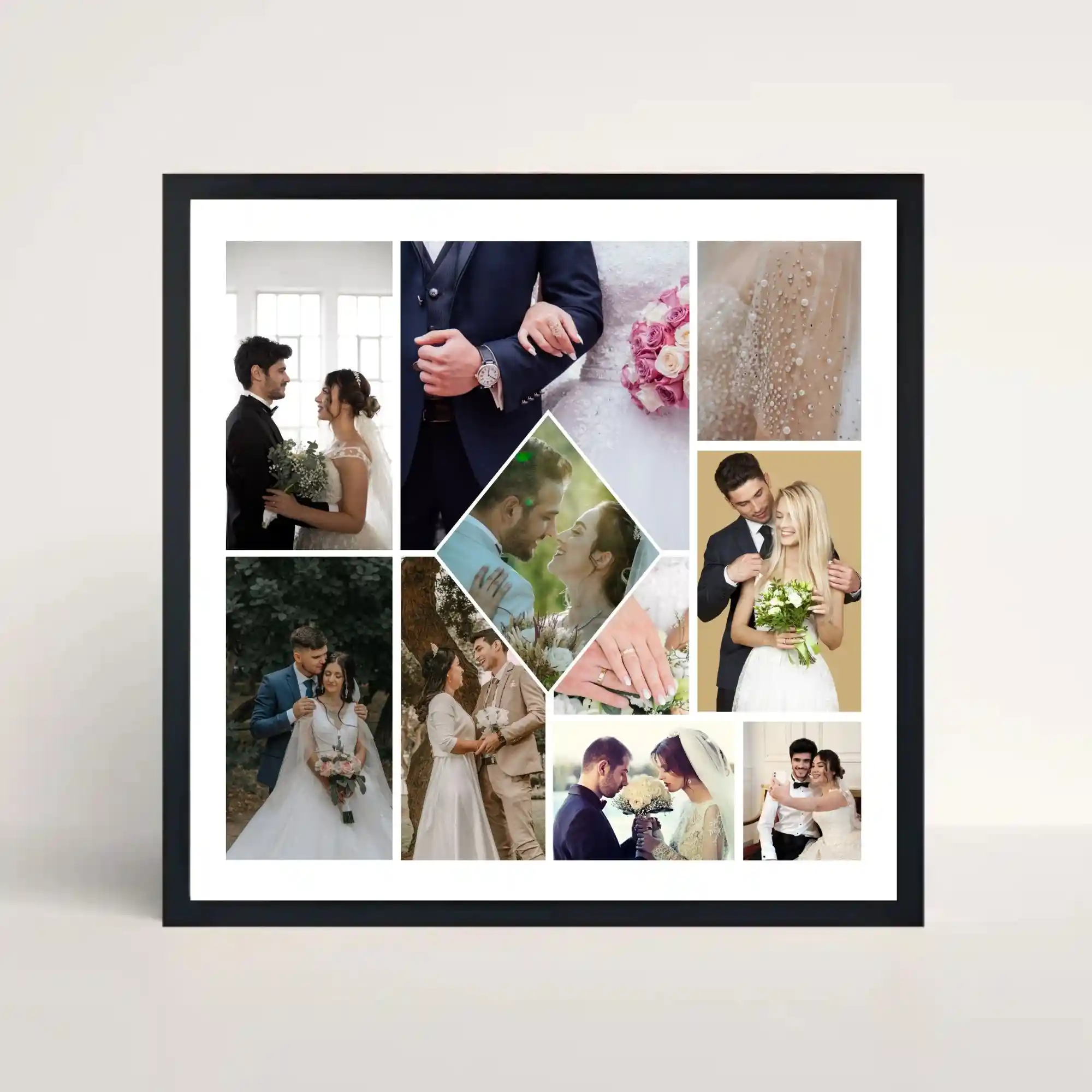 wedding collage photo frame front view