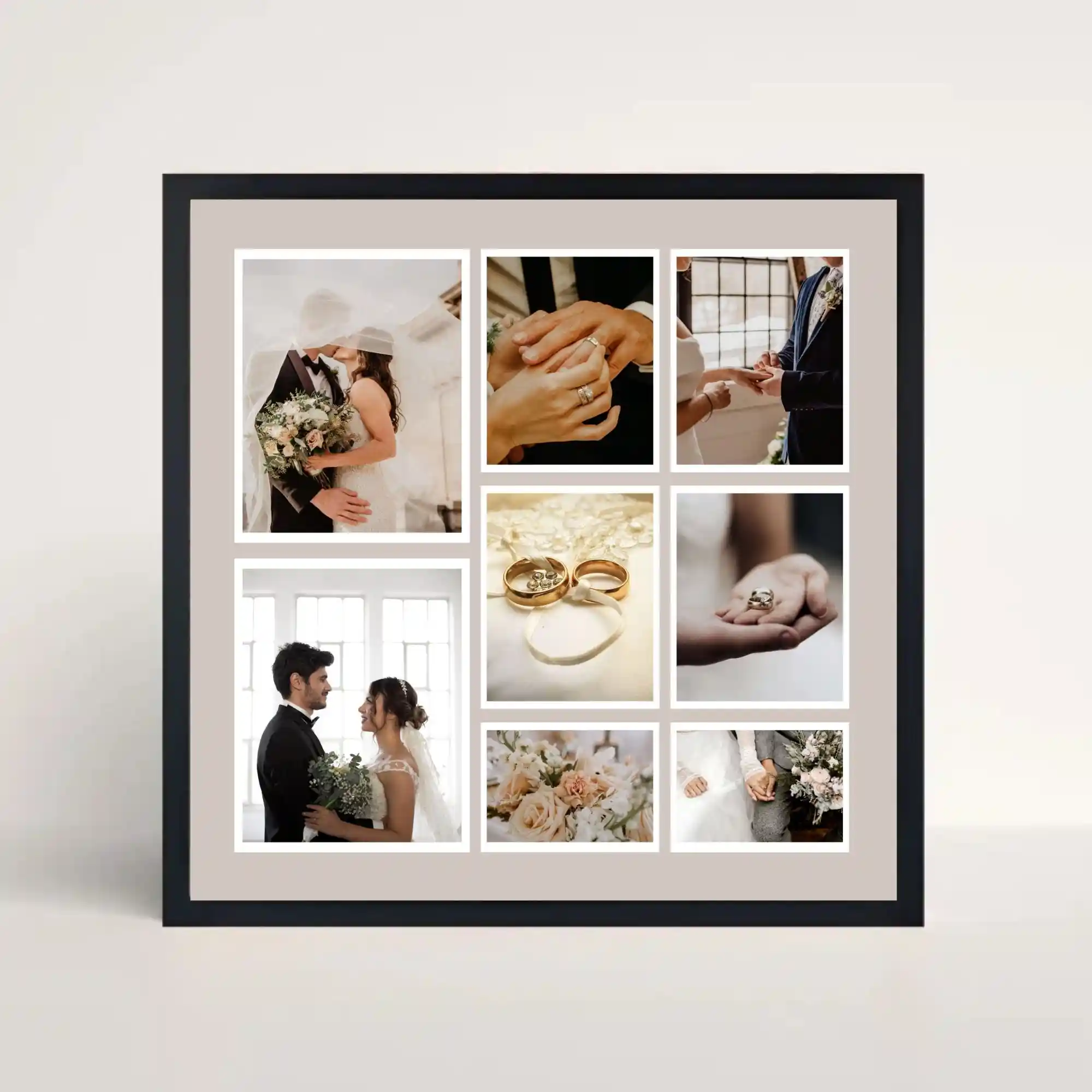 wedding couple photo frame front view