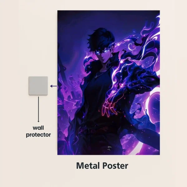 solo leveling metal poster with wall protector