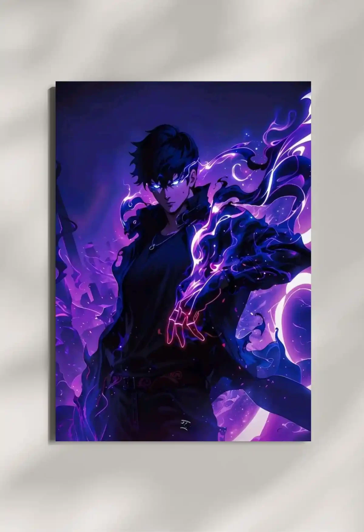 wall mounted solo leveling metal poster