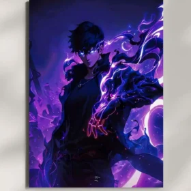 wall mounted solo leveling metal poster