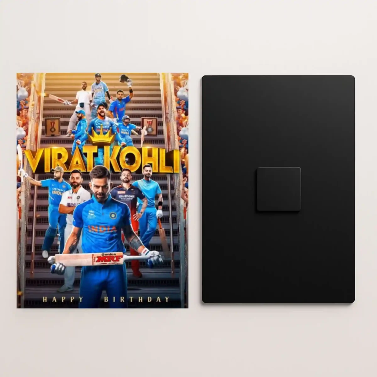 virat kohli birthday metal poster front and back preview