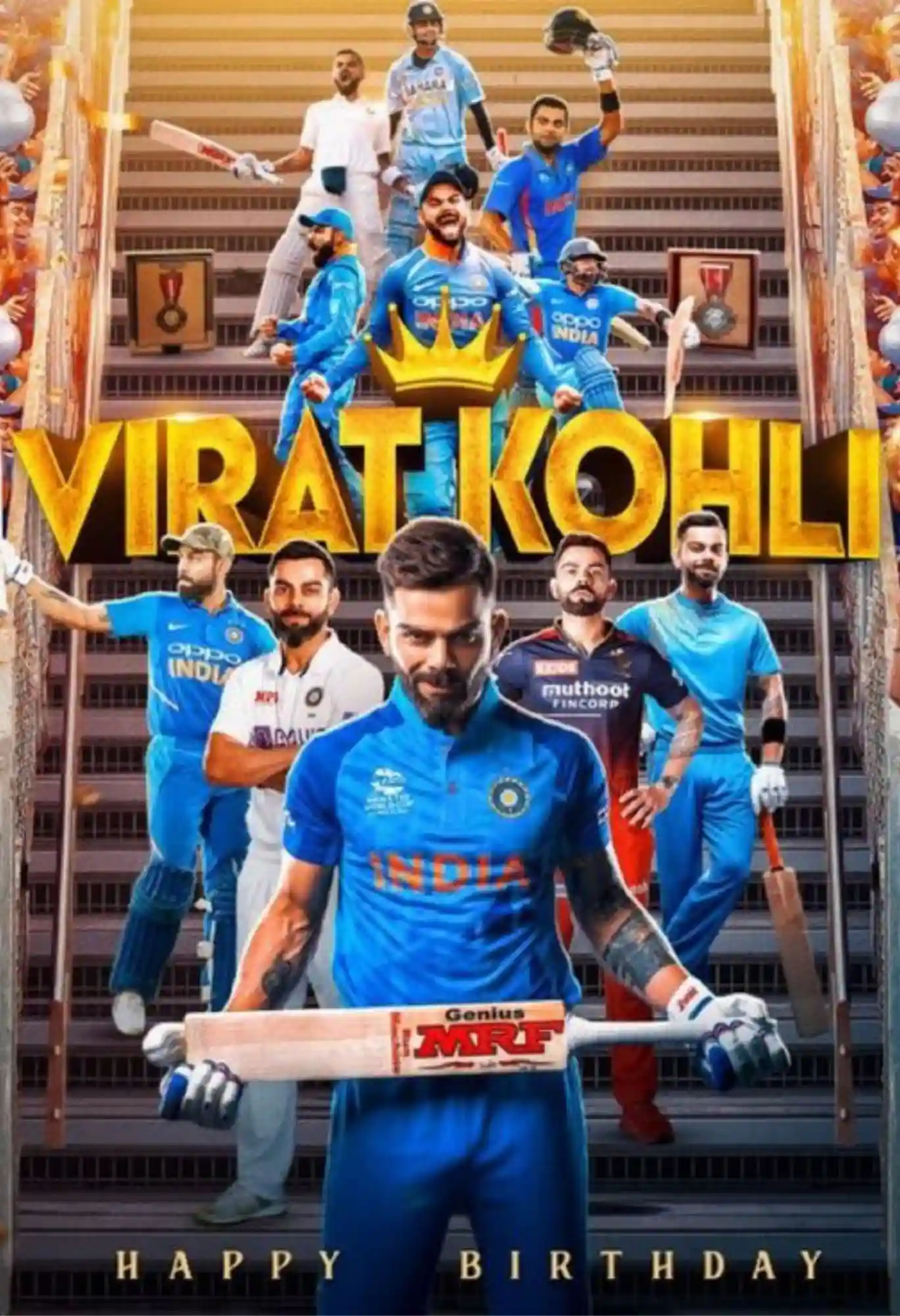virat kohli birthday metal poster