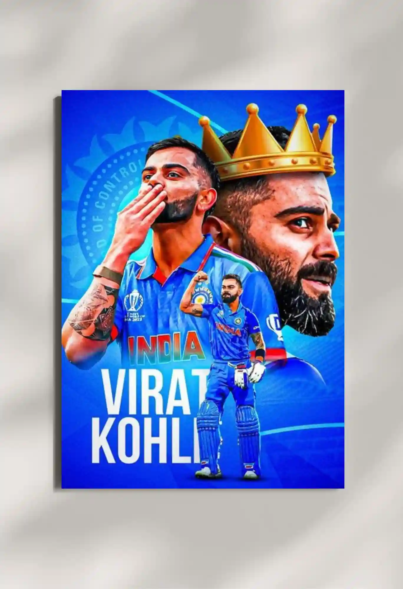 wall mounted virat kohli happy birthday metal poster