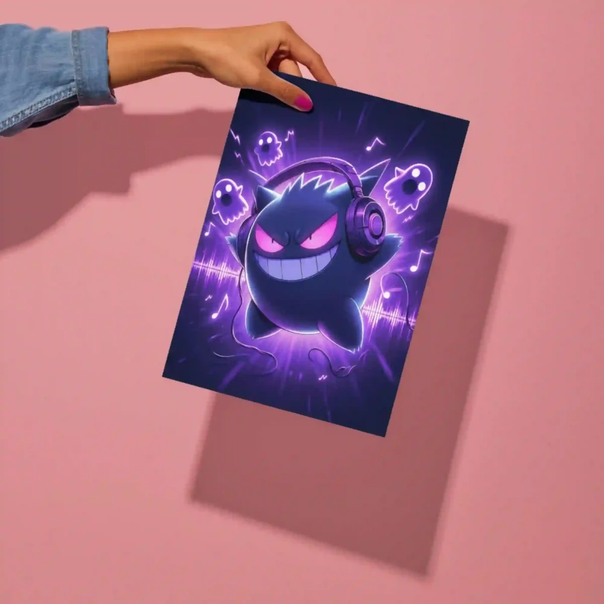gengar shadow pokemon metal poster detailed preview of iconic ghost pokemon design