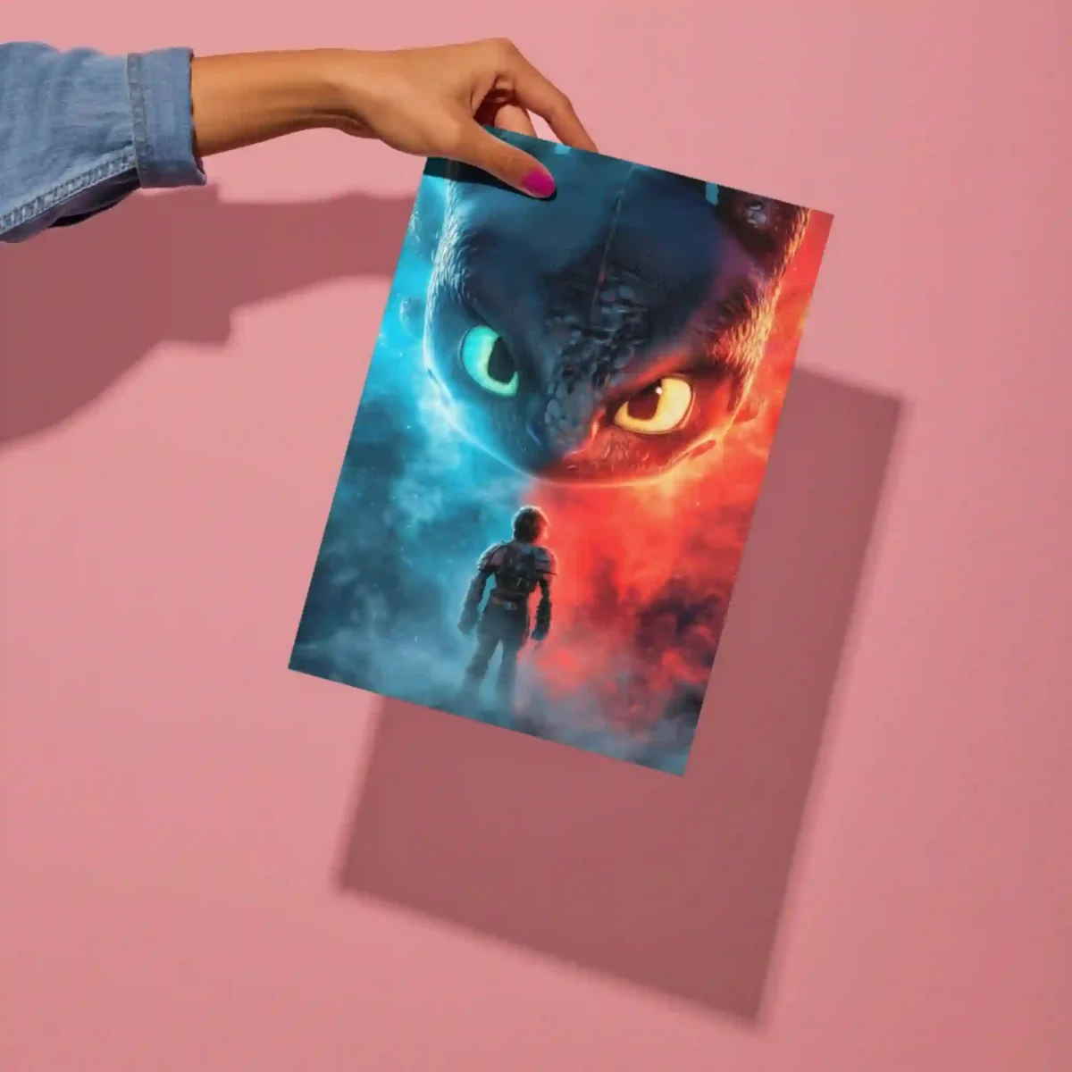 how to train your dragon metal poster detailed preview of hiccup toothless design