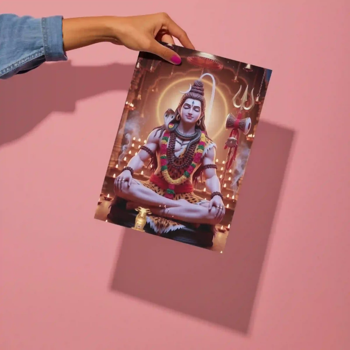 lord shiva meditation metal poster detailed preview of sacred temple meditation design