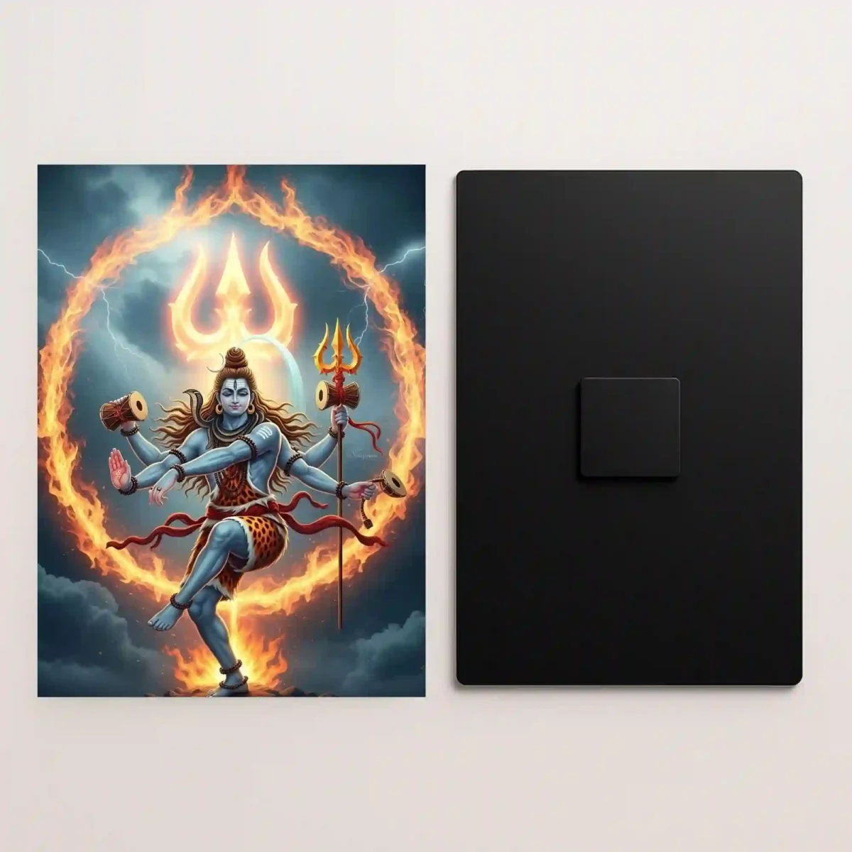 lord shiva nataraja metal poster front and back view with premium details