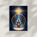 lord shiva om meditation metal poster mounted on wall premium cosmic display
