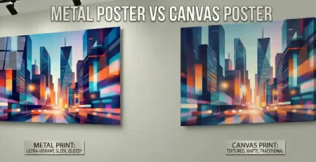 metal poster vs canvas poster side by side comparison