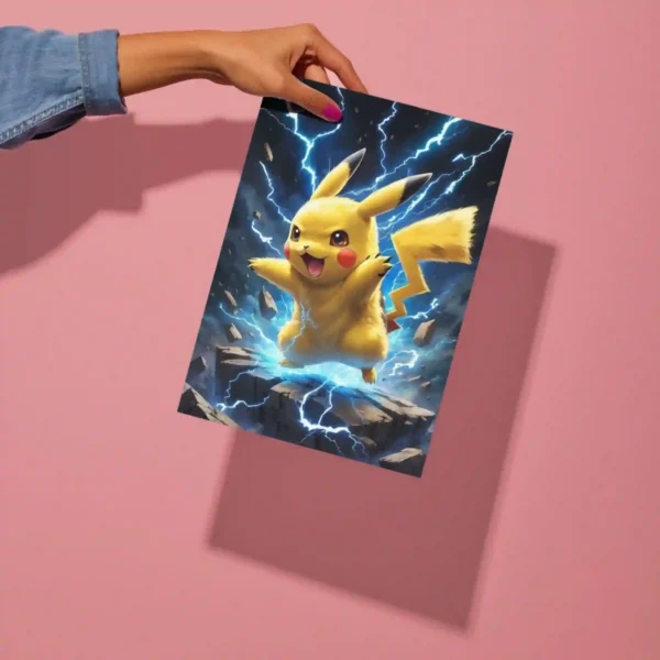 pikachu electric power metal poster detailed preview of iconic design