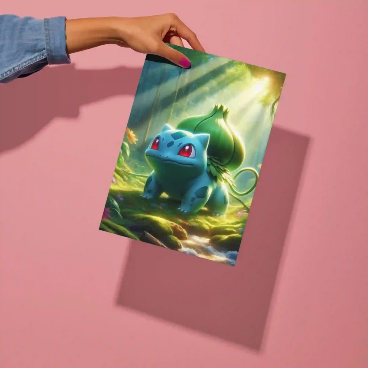 pokemon bulbasaur forest metal poster detailed preview of enchanted forest design