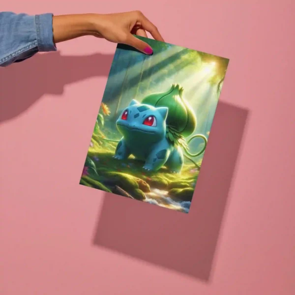 pokemon bulbasaur forest metal poster detailed preview of enchanted forest design