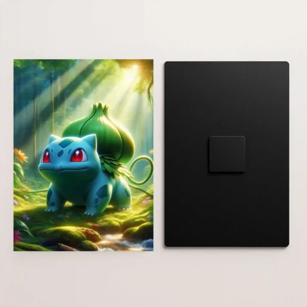 pokemon bulbasaur forest metal poster front and back view with premium details