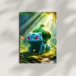 pokemon bulbasaur forest metal poster mounted on wall premium grass type nature display