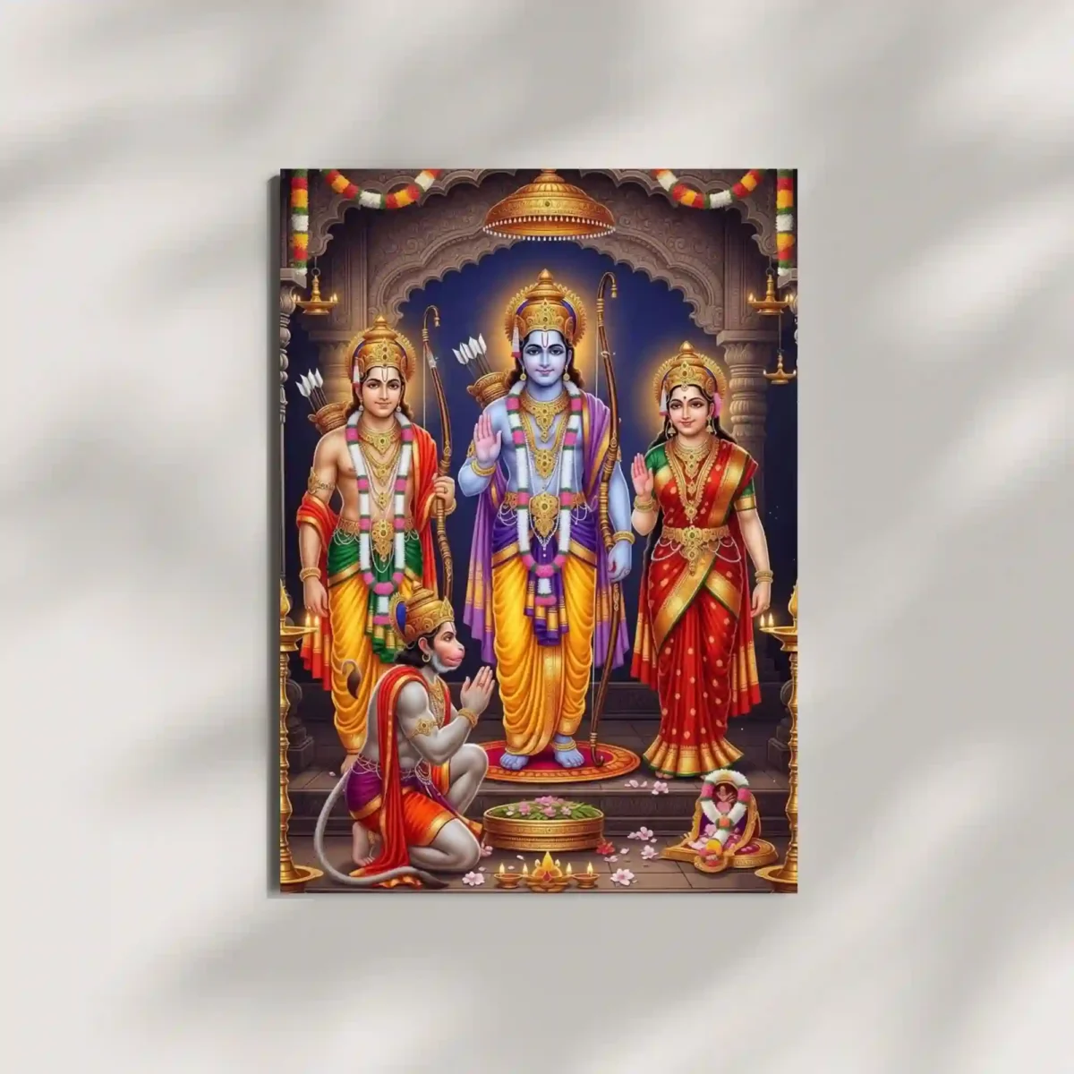 ram darbar metal poster mounted on wall premium devotional temple display ram darbar metal poster mounted on wall premium devotional temple display