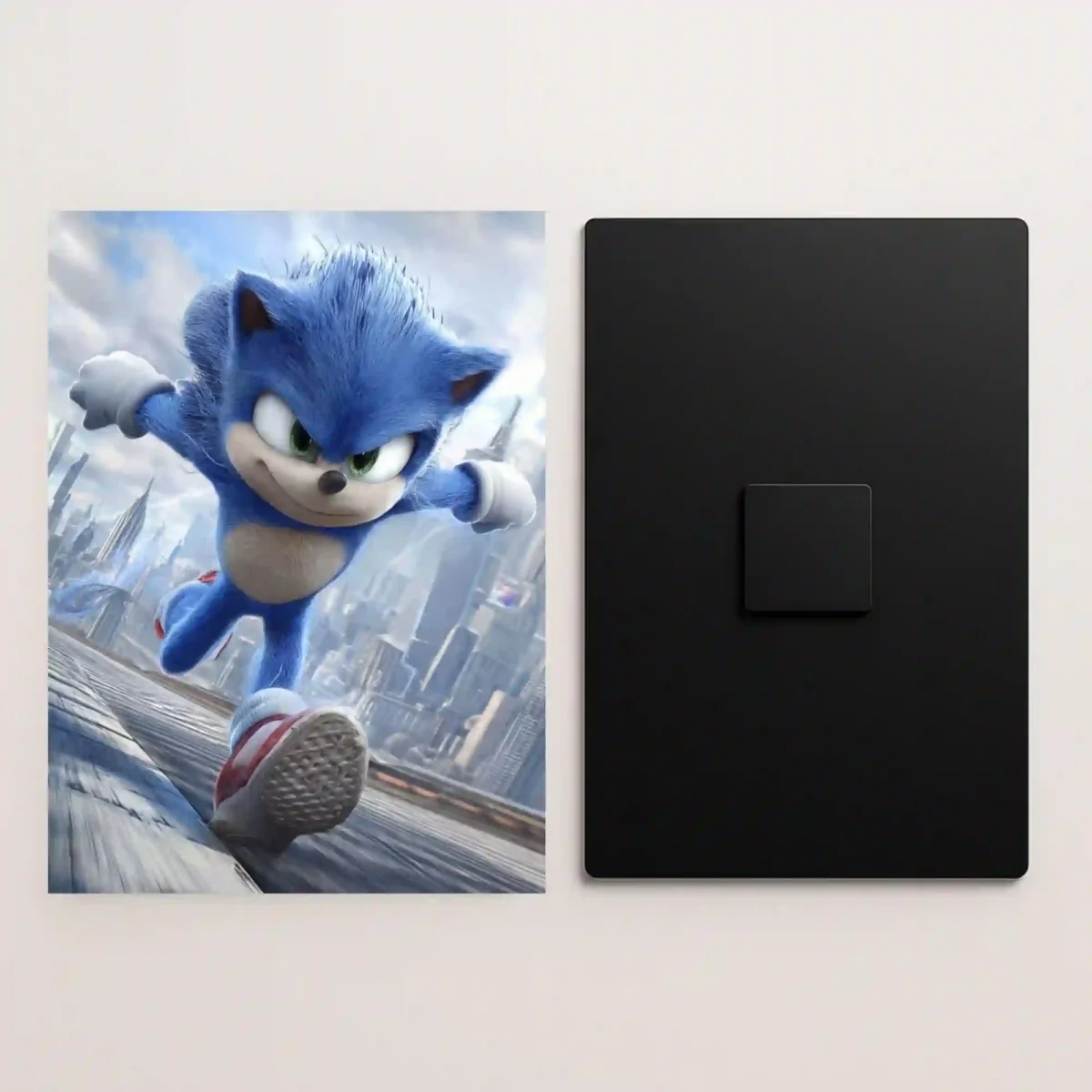 sonic the hedgehog speed metal poster front and back view with premium details