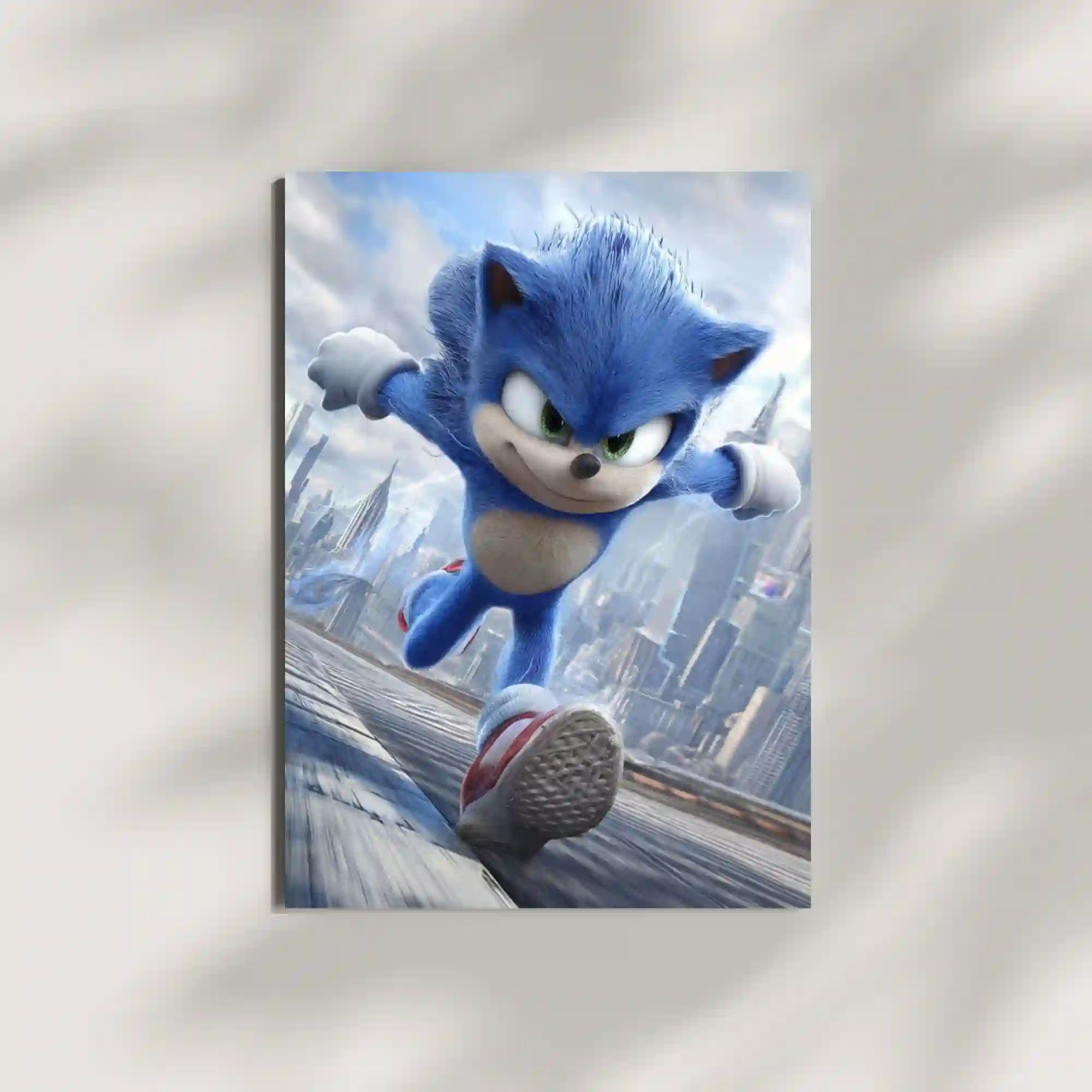sonic the hedgehog speed metal poster mounted on wall premium action speed display