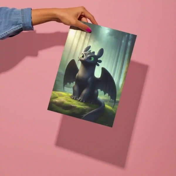 toothless dragon forest metal poster detailed preview of magical forest design