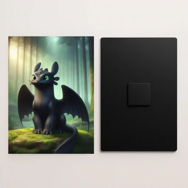 toothless dragon forest metal poster front and back view with premium details
