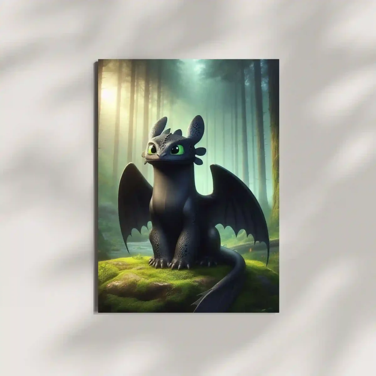 toothless dragon forest metal poster mounted on wall premium peaceful dragon field display
