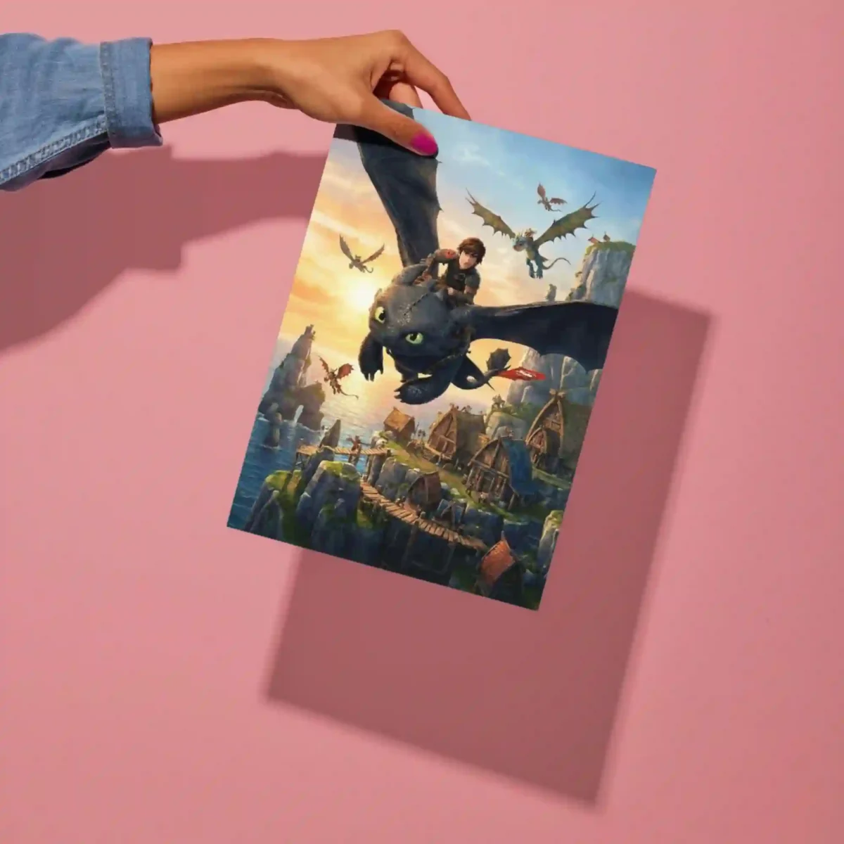 toothless dragon metal poster detailed preview of night fury design