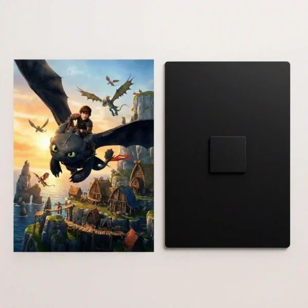 toothless night fury dragon metal poster front and back view with premium details