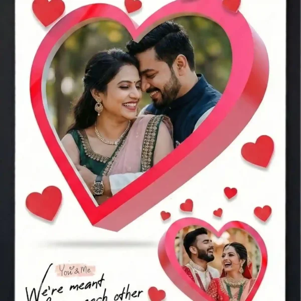 crystal heart valentine photo frame elegant wedding anniversary gift