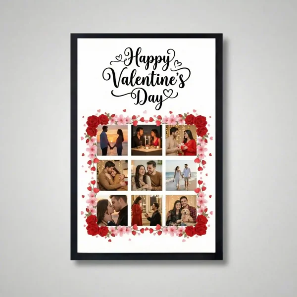 our love story couple photo frame front view