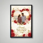 personalised my valentine photo frame front view