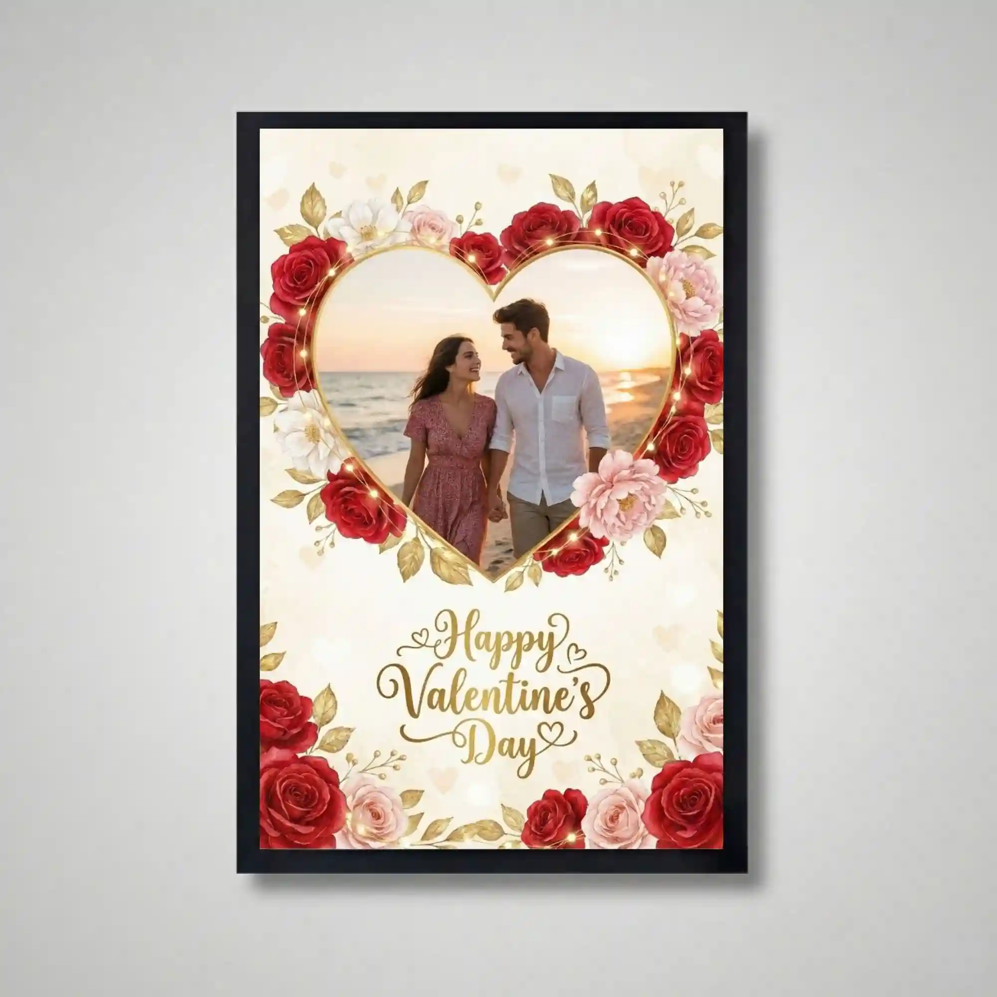 personalised my valentine photo frame front view