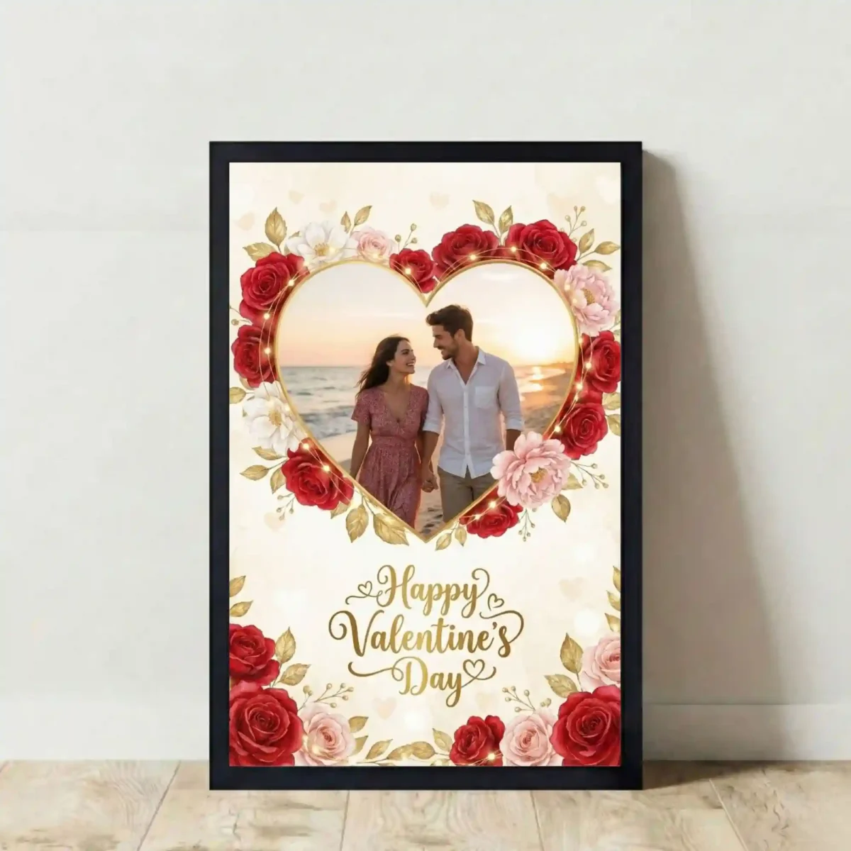 personalised my valentine photo frame on floor