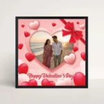 red heart valentine photo frame front view
