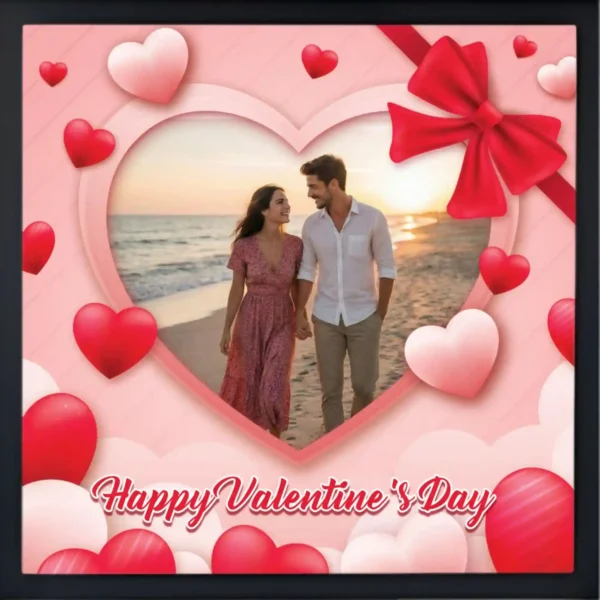 red heart valentine photo frame romantic couple memory wall decor