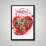 red rose heart photo frame front view
