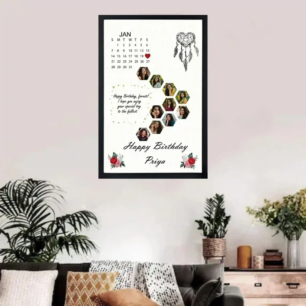 wall mounted birthday princess photo frame