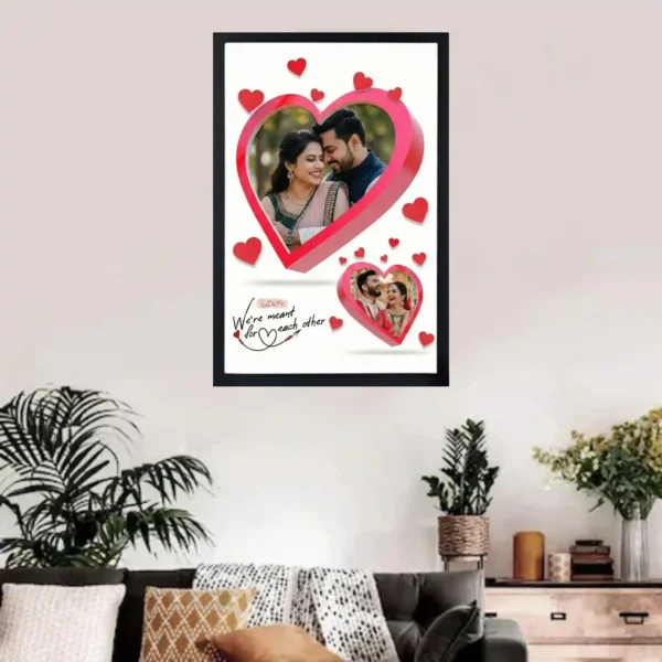 wall mounted crystal heart valentine photo frame