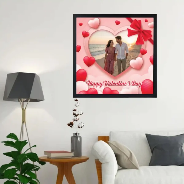 wall mounted red heart valentine photo frame