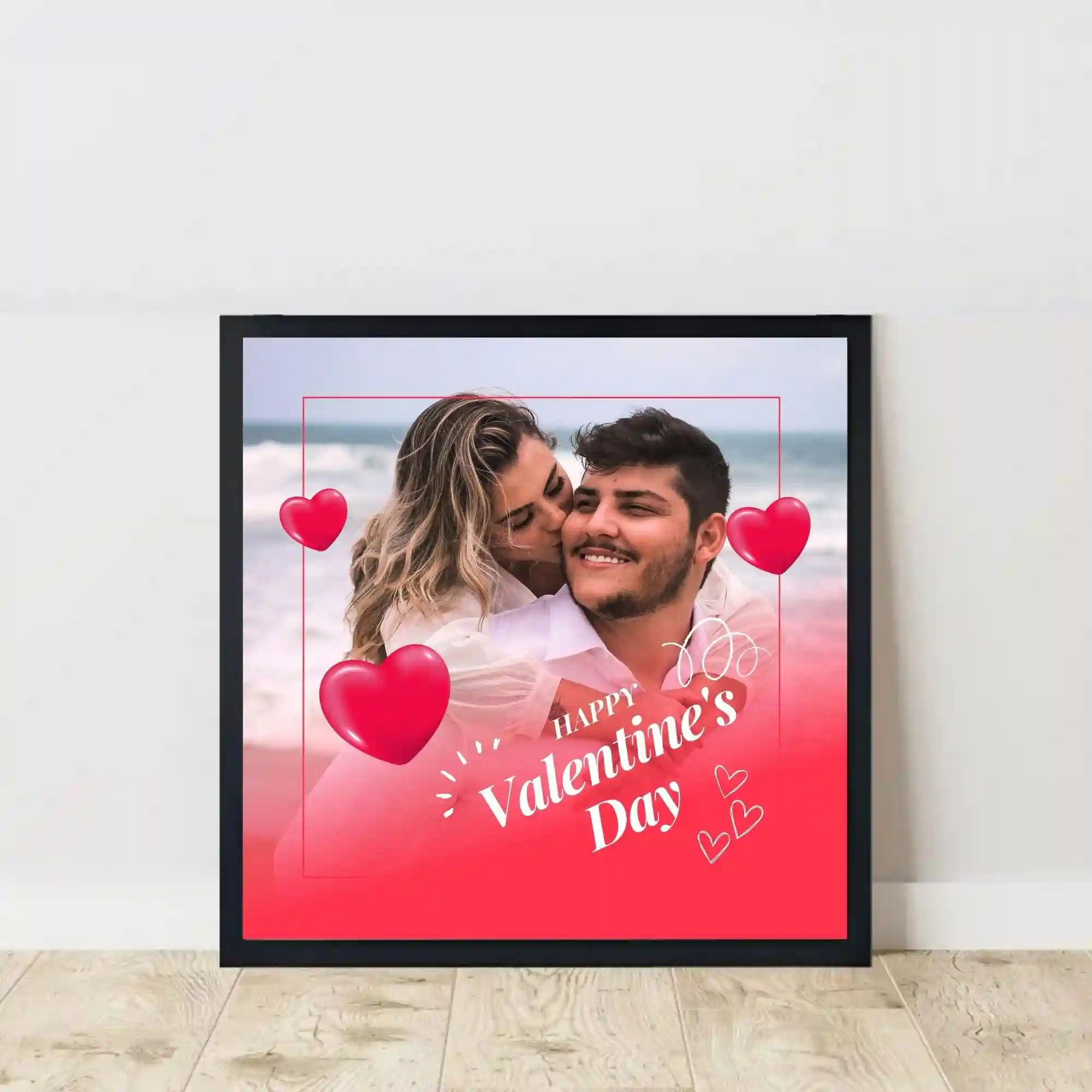 you & me valentine photo frame on floor