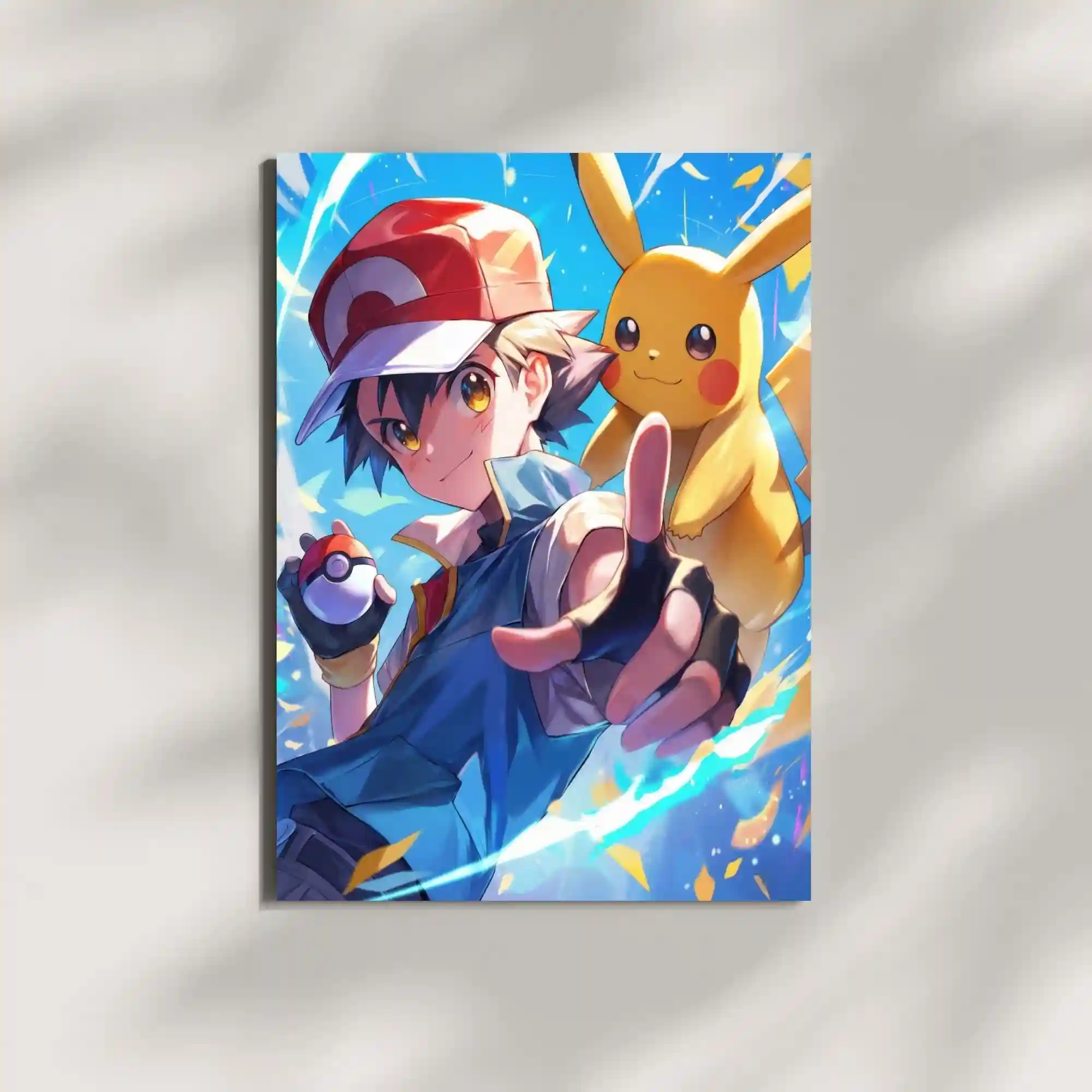 ash ketchum pikachu metal poster mounted on wall premium pokemon adventure display
