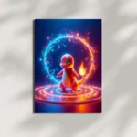 charmander magical vortex metal poster mounted on wall premium fantasy display