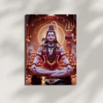 lord shiva meditation metal poster mounted on wall premium sacred temple display