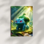 pokemon bulbasaur forest metal poster mounted on wall premium grass type nature display