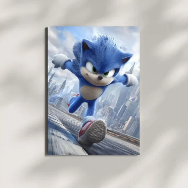 sonic the hedgehog speed metal poster mounted on wall premium action speed display