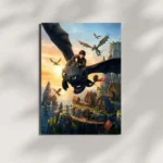 toothless dragon metal poster mounted on wall premium night fury display
